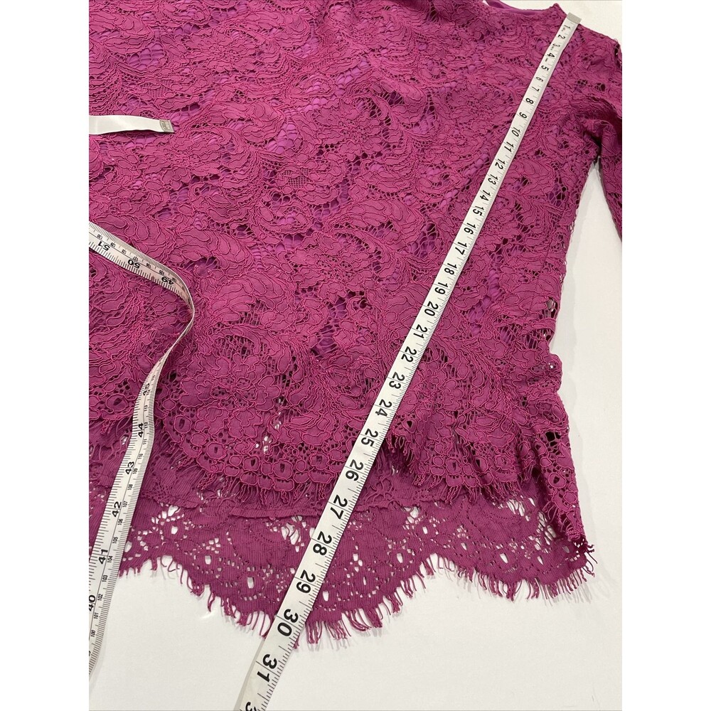 Adam Lippes Lace Lined Mini Dress Long Sleeve Zip Back Size 2 - Picture 6 of 12